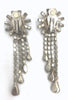 Vintage Silver Emerald Green and Diamond Cascading Rhinestone Crystal Earrings