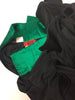 Valentino Night Black Satin Ruffle Skirt with Emerald Satin Bow