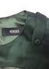 Versus Versace Dark Green Satin Cut-Out Detail Mini Dress FW2010