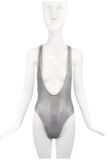 American Apparel Silver Metallic Leotard Swim Body Suit