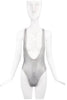 American Apparel Silver Metallic Leotard Swim Body Suit