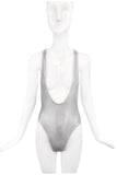 American Apparel Silver Metallic Leotard Swim Body Suit