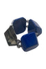 Armani Blue Lucite and Acrylic Opaque Transparent Oversize Geometric Bracelet