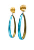 Alexis Bittar Blue Resin Teardrop Shaped Hoop Earrings