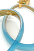 Alexis Bittar Blue Resin Teardrop Shaped Hoop Earrings