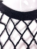 Ann-Sofie Back Loose Fit Fishnet Top in Black with Minimal Chic Glitter Effect