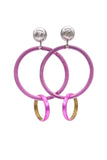 Alexis Bittar Pink Double Hoop Resin Earrings
