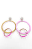Alexis Bittar Pink Double Hoop Resin Earrings