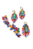 Yves Saint Laurent "Parrot" Green Red Orange Gripoix Earrings and Matching Broach