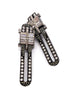 Lanvin Dedale Silver Gunmetal Crystal Art Deco Earrings