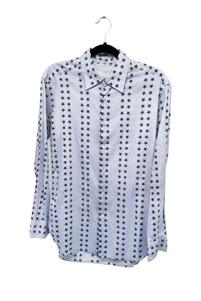 Prada Light Blue Star Print Shirt Spring 2006 Runway