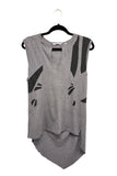 Helmut Lang Grey Black Abstract Graphic Print Tank Top Spring Men's 2003 Runway