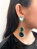 Balmain Aquamarine, Emerald Green and Sapphire Blue Teardrop Earrings