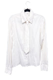 Ann Demeulemeester White Cotton Stretch Shirt with Matching Tie #