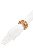 Vintage Gold Triple Wide Curb Chain Bracelet Cuff