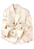 Saint Laurent Creme Pea Coat Blazer with Sphere Gold Buttons - BOUTIQUE PURCHASE PRICE