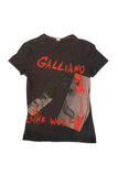 John Galliano Black and Red Paint "Lone Wolf" T-Shirt SS2001