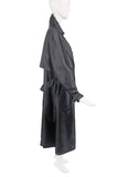 Kirsten Black Oversized Soft Nylon Trench Coat #