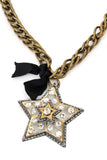 Lanvin Crystal and Lucite Star Necklace / Broach