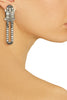 Lanvin Dedale Silver Gunmetal Crystal Art Deco Earrings