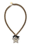 Lanvin Crystal and Lucite Star Necklace / Broach