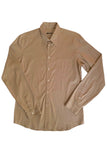 Miu Miu Menswear Camel Fitted Button-Up Shirt with Elbow Patch Details*