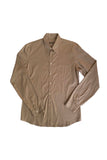 Miu Miu Menswear Camel Fitted Button-Up Shirt with Elbow Patch Details*