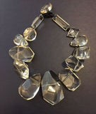 Monies Lucite  Crystal Geometric Statement Necklace