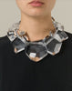 Monies Lucite  Crystal Geometric Statement Necklace