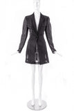 Ozbek Black Mesh Tulle Jacket and Mini Skirt Suit