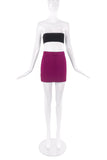 Ozbek Purple Knit Mini Stretch Skirt 1990's