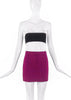 Ozbek Purple Knit Mini Stretch Skirt 1990's