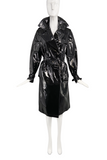 Krizia Black Patent Vinyl Trench Coat #