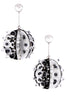 Prada Black & White Crystal Embellished Sputnik Ball 60's Earrings Spring 2016 Runway
