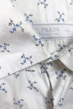 Prada Blue "Cornflower" Print Logo Button-Up Shirt
