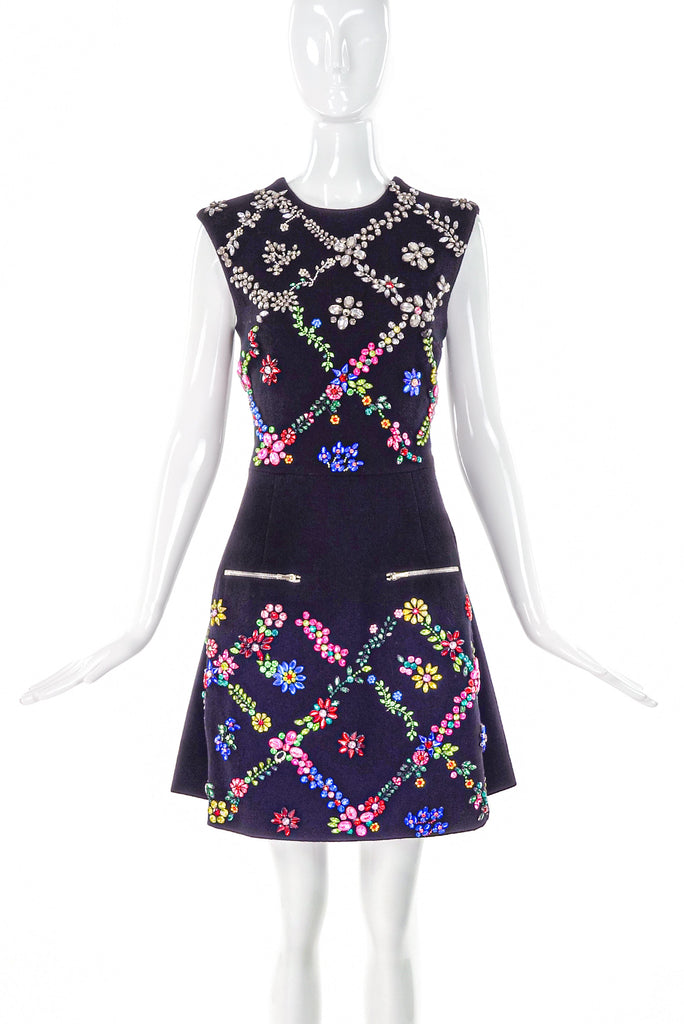 Preen by Thornton Bregazzi Crystal Floral Embellished Dress