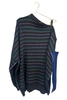 Raf Simons Grey and Green with Silver Lurex Knit One Shoulder Sweater with Blue Knit Detached Arm Sleeve SS2019