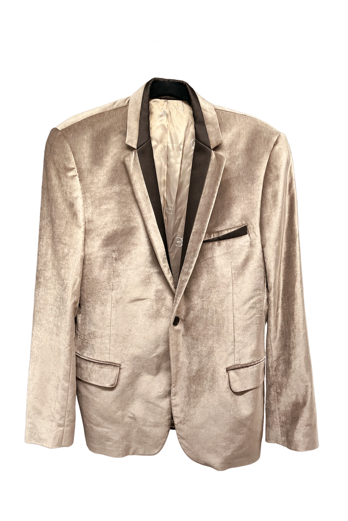 Just Cavalli by Roberto Cavalli Golden Brown Velvet Smoking Blazer Jacket