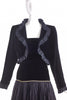 Yves Saint Laurent Black Velvet Cropped Ruffle Jacket - BOUTIQUE PURCHASE PRICE