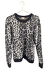 Saint Laurent Paris Black and Grey Leopard Print Sweater FW2015