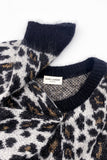 Saint Laurent Paris Black and Grey Leopard Print Sweater FW2015