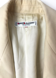 Saint Laurent Rive Gauche Creme Double Breasted Blazer with Gold Buttons