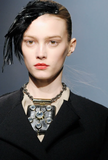 Lanvin Black Square Oversized Crystal Pendant Necklace FW2009