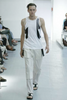 Helmut Lang Grey Black Abstract Graphic Print Tank Top Spring Men's 2003 Runway