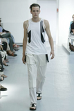 Helmut Lang Grey Black Abstract Graphic Print Tank Top Spring Men's 2003 Runway