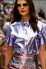 Burberry Purple Lilac Metallic Reflective Short Sleeve Shirt Spring 2013 Runway