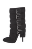Balmain x Giuseppe Zanotti Black Suede Multi Buckle Heel Boot Shoe FW2009