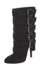 Balmain x Giuseppe Zanotti Black Suede Multi Buckle Heel Boot Shoe FW2009