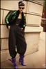 Alexandre Vauthier Green and Black Stripe Shine Lurex High-Waisted Pants FW2020