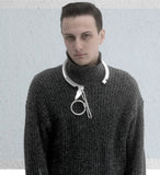 Maison Margiela Silver Metal Oversized Key Chain Necklace